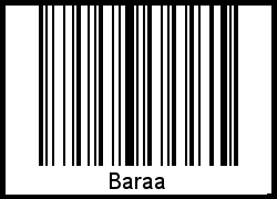 Barcode des Vornamen Baraa