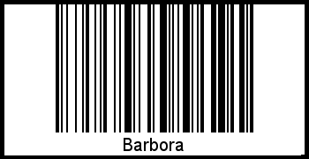 Der Voname Barbora als Barcode und QR-Code