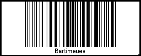 Barcode des Vornamen Bartimeues