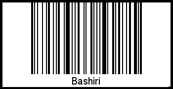 Der Voname Bashiri als Barcode und QR-Code