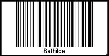 Der Voname Bathilde als Barcode und QR-Code