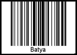 Der Voname Batya als Barcode und QR-Code
