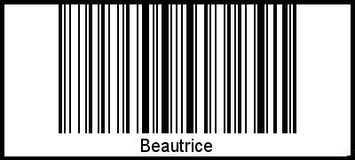 Der Voname Beautrice als Barcode und QR-Code