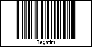 Der Voname Begatim als Barcode und QR-Code