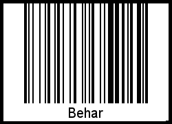 Der Voname Behar als Barcode und QR-Code