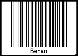 Der Voname Benan als Barcode und QR-Code
