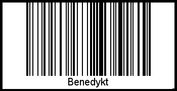 Der Voname Benedykt als Barcode und QR-Code