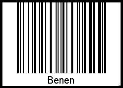 Barcode des Vornamen Benen