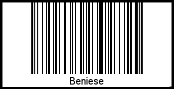 Der Voname Beniese als Barcode und QR-Code