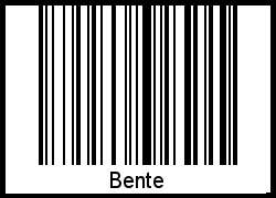 Barcode des Vornamen Bente