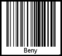 Der Voname Beny als Barcode und QR-Code