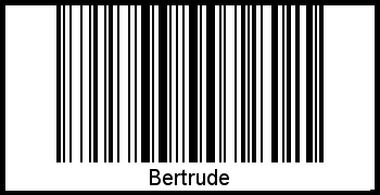 Der Voname Bertrude als Barcode und QR-Code