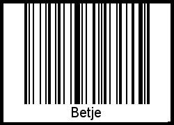 Der Voname Betje als Barcode und QR-Code