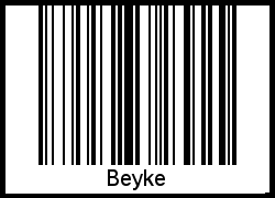Der Voname Beyke als Barcode und QR-Code