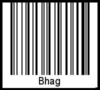 Der Voname Bhag als Barcode und QR-Code