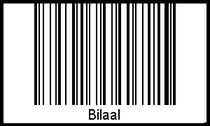 Der Voname Bilaal als Barcode und QR-Code