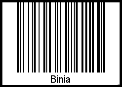 Barcode des Vornamen Binia