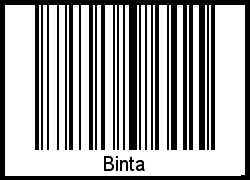 Der Voname Binta als Barcode und QR-Code