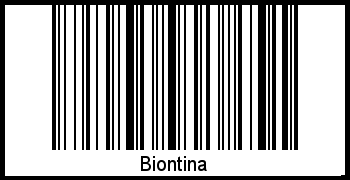 Barcode des Vornamen Biontina