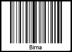 Interpretation von Birna als Barcode