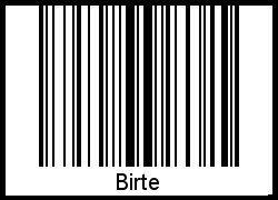 Birte als Barcode und QR-Code