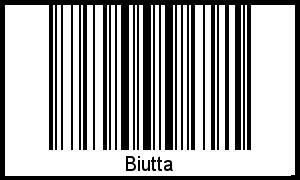 Der Voname Biutta als Barcode und QR-Code