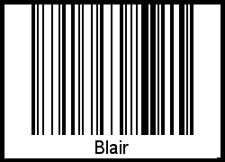 Der Voname Blair als Barcode und QR-Code