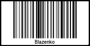 Blazenko als Barcode und QR-Code