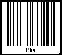Der Voname Blia als Barcode und QR-Code