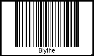Blythe als Barcode und QR-Code