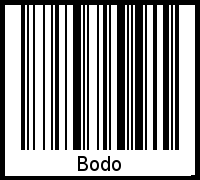 Der Voname Bodo als Barcode und QR-Code