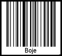 Der Voname Boje als Barcode und QR-Code