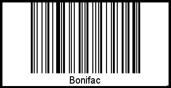 Der Voname Bonifac als Barcode und QR-Code