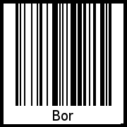 Bor als Barcode und QR-Code