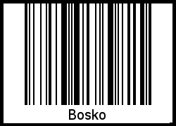 Barcode des Vornamen Bosko