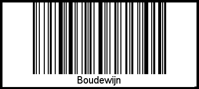 Der Voname Boudewijn als Barcode und QR-Code