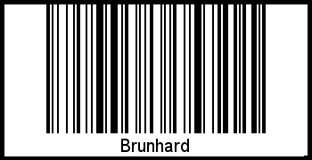 Der Voname Brunhard als Barcode und QR-Code