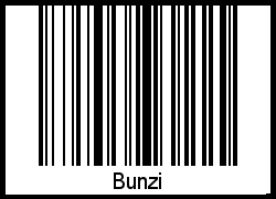 Barcode des Vornamen Bunzi