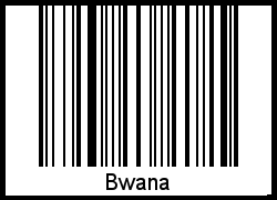 Der Voname Bwana als Barcode und QR-Code
