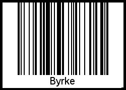 Barcode des Vornamen Byrke