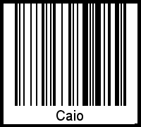 Der Voname Caio als Barcode und QR-Code