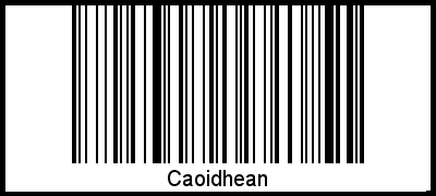 Der Voname Caoidhean als Barcode und QR-Code