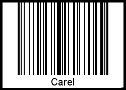 Der Voname Carel als Barcode und QR-Code