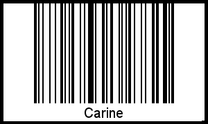 Der Voname Carine als Barcode und QR-Code