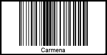 Der Voname Carmena als Barcode und QR-Code
