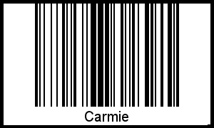 Der Voname Carmie als Barcode und QR-Code