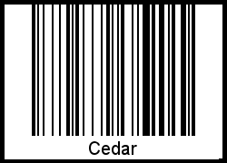 Barcode des Vornamen Cedar