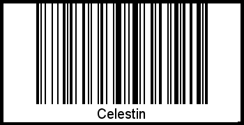 Der Voname Celestin als Barcode und QR-Code