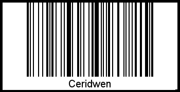Der Voname Ceridwen als Barcode und QR-Code