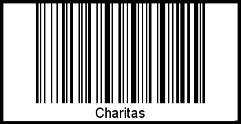 Der Voname Charitas als Barcode und QR-Code